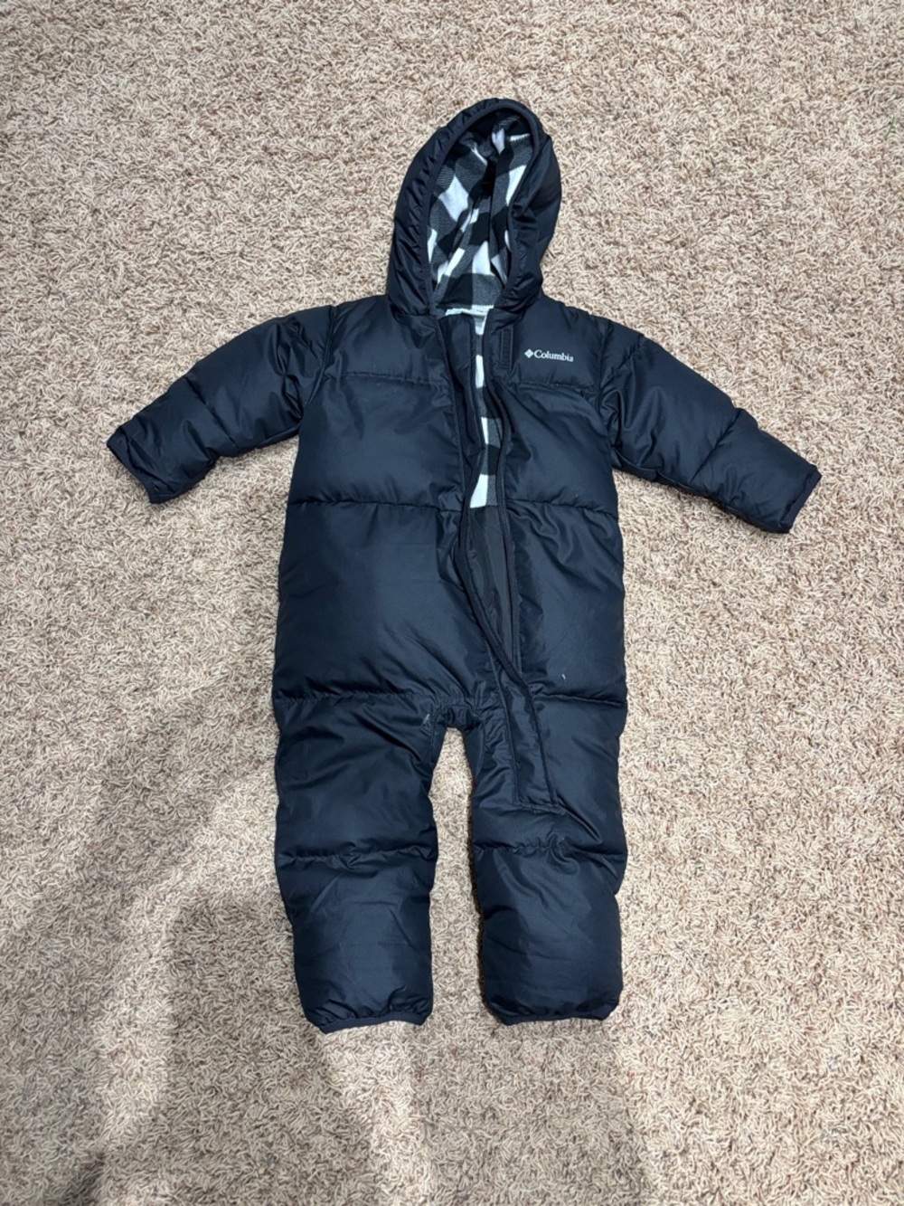 Columbia Black Infant One-Piece Puffer Snowsuit with Hood
